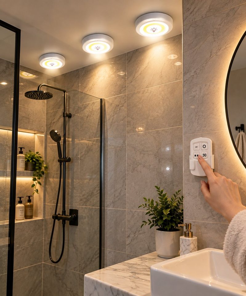 إضاءة LED لاسلكية مع ريموت – طقم 3 قطع