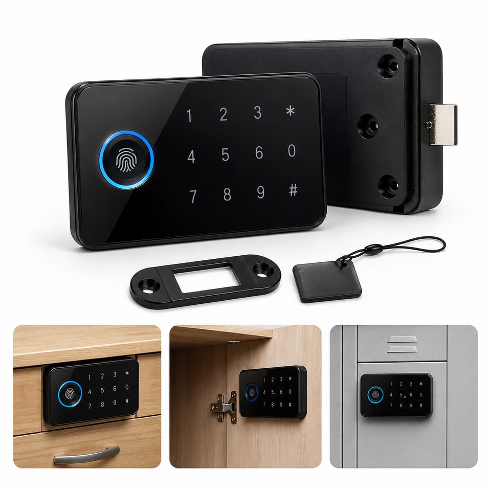 قفل ذكي بالبصمة للأدراج والخزائن (Smart Fingerprint Furniture Lock)