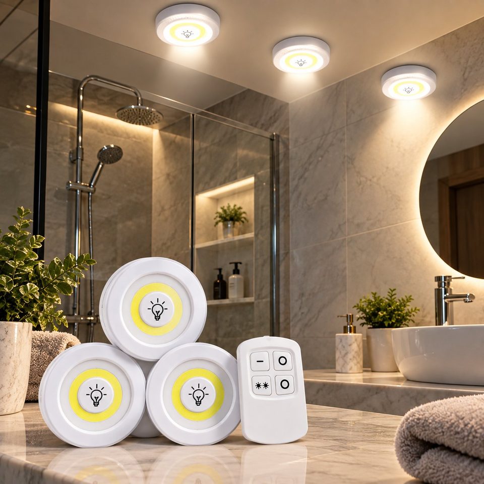 إضاءة LED لاسلكية مع ريموت – طقم 3 قطع — صورة 2